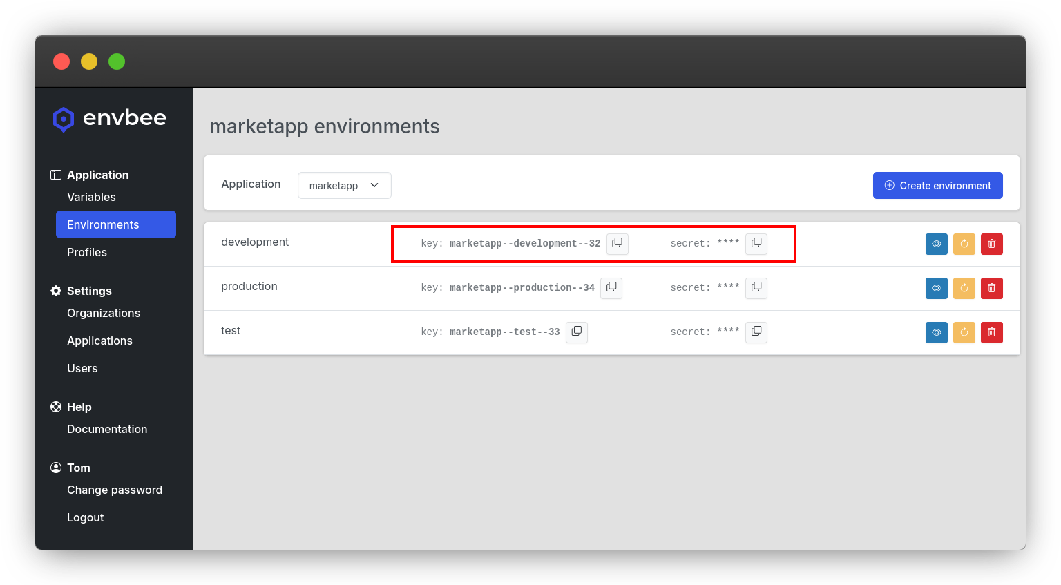 Application environment