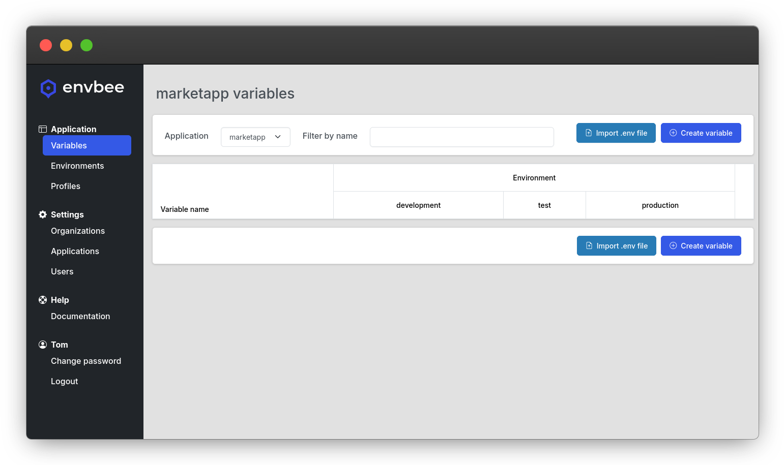 Empty variables